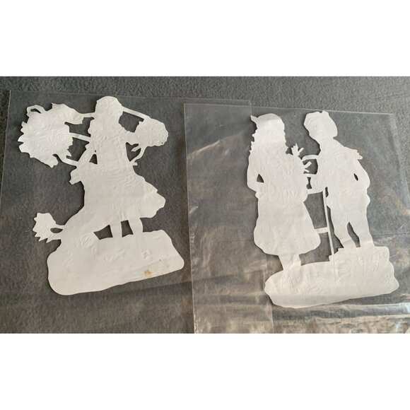 Vintage Victorian Paper Die Cut Set with Children & Dog set of 2 - Picture 8 of 10